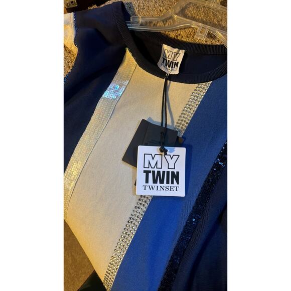 My Twin Twinset sleeveless sweaters blue L - Picture 4 of 8